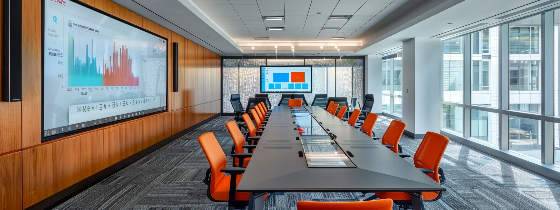 a sleek, modern office setting with analysts focused on large digital screens displaying colorful graphs and charts analyzing review data, conveying a dynamic atmosphere of continuous improvement in multi-location performance.